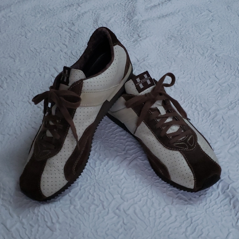 Tommy Hilfiger Brown Suede/ White Cloth Sneakers TM04618 Men 9M - Picture 14 of 14
